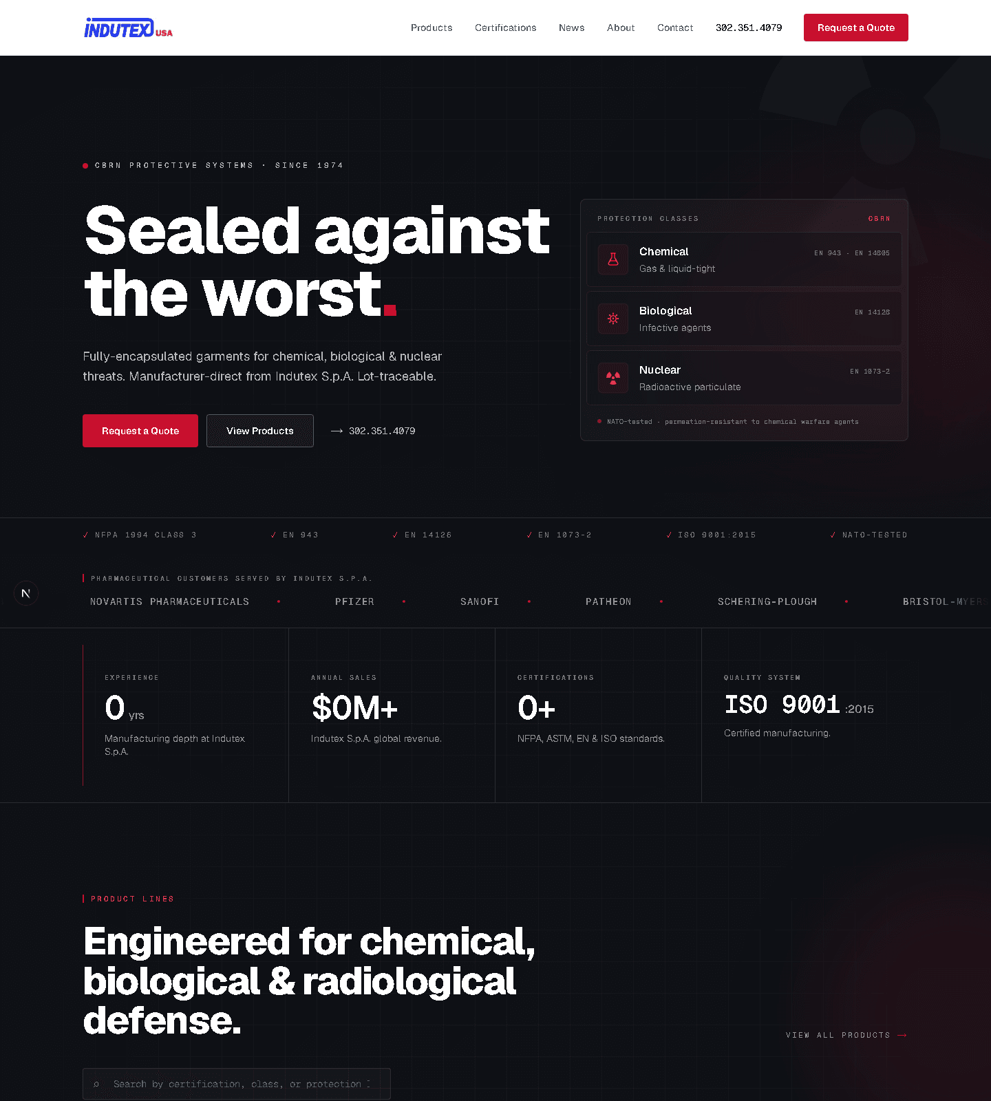 Rebuilt PPE supplier storefront landing page